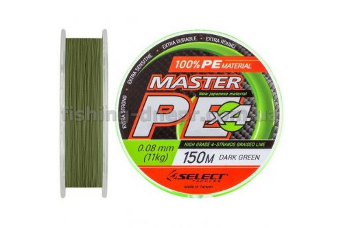 Шнур Select Master PE 150m 0.08мм 11кг темн.-зел.