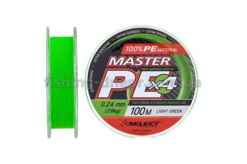 Шнур Select Master PE 100m (салат.) 0.24мм 29кг