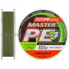 Шнур Select Master PE 100m 0.27мм 33кг темн.-зел.