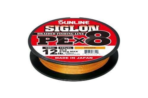 Шнур Sunline Siglon PE х8 150m (оранж.) #1.7/0.223mm30lb/13.0kg
