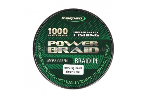 Шнур Kalipso Power Braid MG 1000м 0.16мм NEW 2019