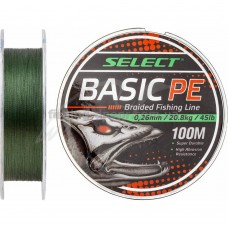 Шнур Select Basic PE 100m (темно-зелен.) 0.26mm 45lb/20.8kg