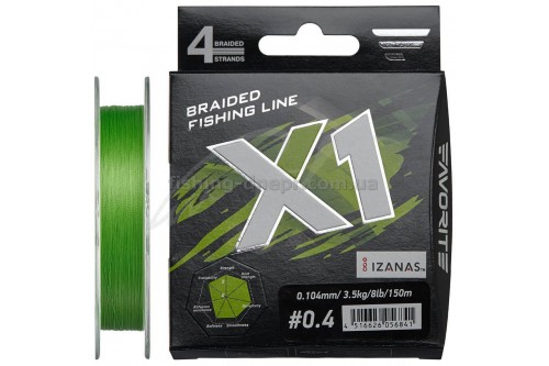  Шнур Favorite X1 PE 4x 150m (l.green) #0.4/0.104mm 8lb/3.5kg