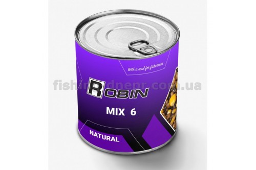 "MIX-6" зерна ROBIN 900ml. ж/б Натурал