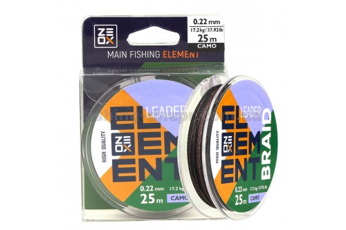 Шнур Zeox Element Leader Braid 25м Camo 0.35мм NEW 2021