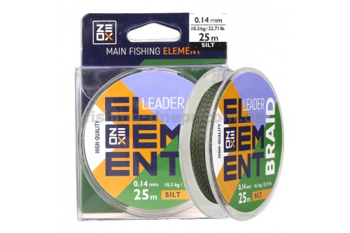 Шнур Zeox Element Leader Braid 25м Silt 0.18мм NEW 2021